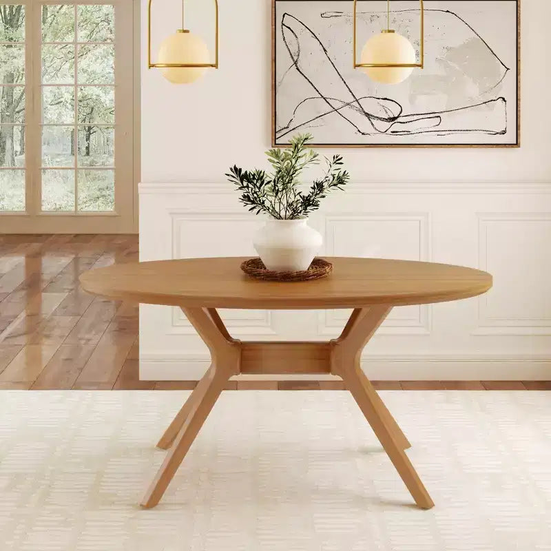 Tavolo da Pranzo Ovale da 62" per 4, Tavolo da Cucina in Legno Massello per Sala da Pranzo