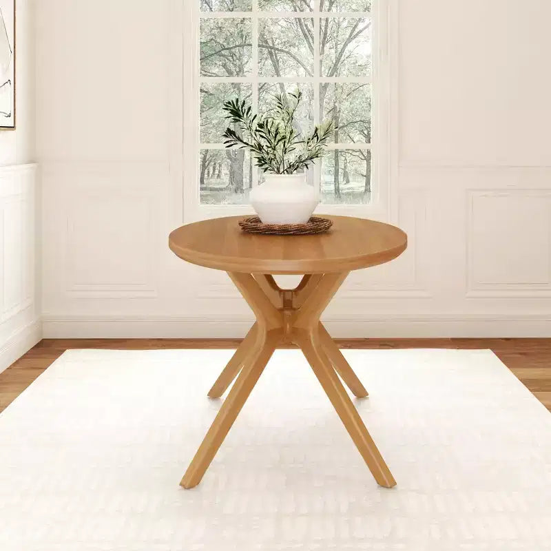 Tavolo da Pranzo Ovale da 62" per 4, Tavolo da Cucina in Legno Massello per Sala da Pranzo