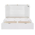 Letto a scomparsa full size con cassetto e prese e porte USB, design della struttura a carrucola
