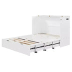 Letto a scomparsa full size con cassetto e prese e porte USB, design della struttura a carrucola