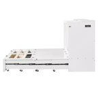 Letto a scomparsa full size con cassetto e prese e porte USB, design della struttura a carrucola