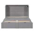 Letto a scomparsa full size con cassetto e prese e porte USB, design della struttura a carrucola