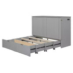 Letto a scomparsa full size con cassetto e prese e porte USB, design della struttura a carrucola