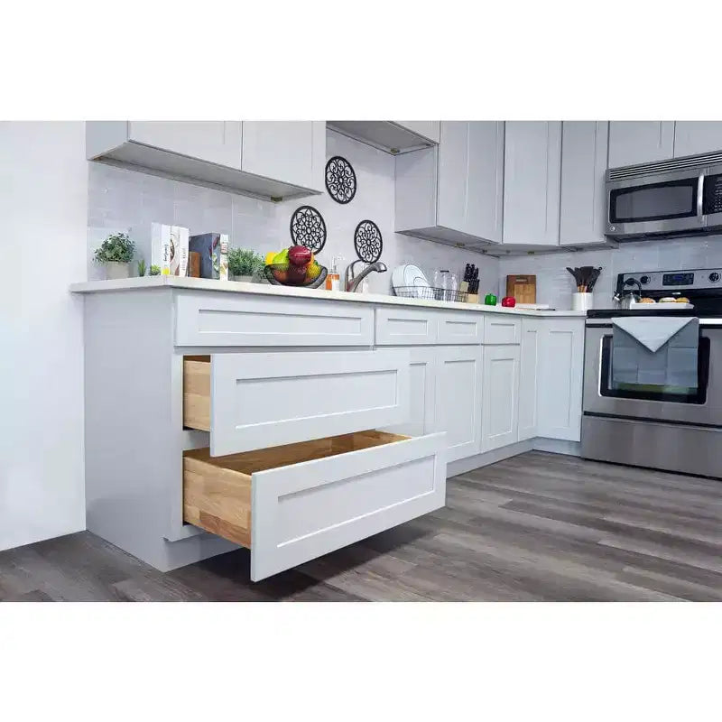 Base da Cucina 18" L x 34.5" A x 24" P con Cassetto Telaio in Compensato Chiusura Ammortizzata - Sovrapposizione Completa RTA