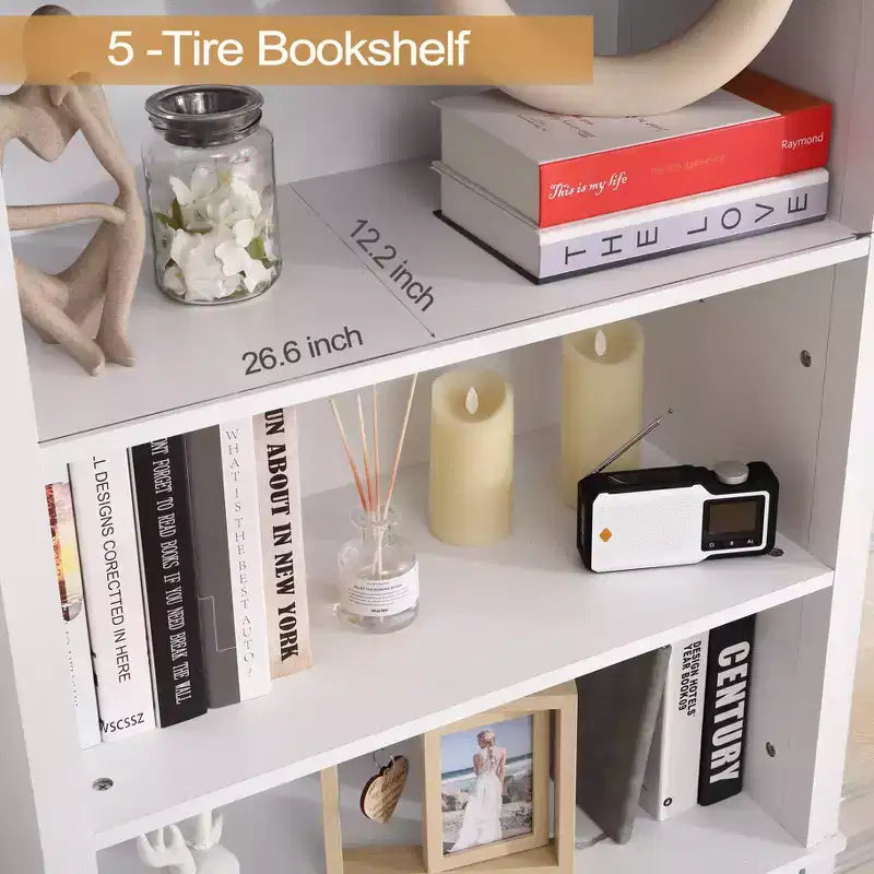 Libreria alta 182 cm con ante, libreria da fattoria con 6 ruote, cassetti e ripiani regolabili per studio, soggiorno, camera da letto