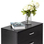 Cassettiera a 3 cassetti in truciolato nero, larghezza 66 cm