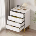 Cassettiera in tessuto a 4 cassetti per camera da letto, Comodino piccolo con piano in legno, Comodino moderno