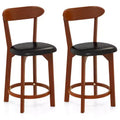 Costway 23.5 Bar Stool Set of 2/4 with Curved Backrest & Footrest Counter Height Stools