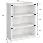 Libreria a 3 Ripiani, Scaffale in Legno Autoportante, Organizzatore Espositivo, per Libri e Oggetti Decorativi