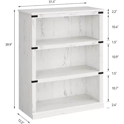 Libreria a 3 Ripiani, Scaffale in Legno Autoportante, Organizzatore Espositivo, per Libri e Oggetti Decorativi