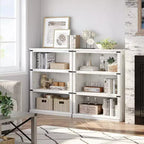 Libreria a 3 Ripiani, Scaffale in Legno Autoportante, Organizzatore Espositivo, per Libri e Oggetti Decorativi