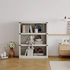 Libreria a 3 Ripiani, Scaffale in Legno Autoportante, Organizzatore Espositivo, per Libri e Oggetti Decorativi