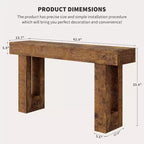 Console da Ingresso 63, Tavolino da Divano Lungo, Tavolo in Legno per Ingresso