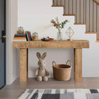 Console da Ingresso 63, Tavolino da Divano Lungo, Tavolo in Legno per Ingresso