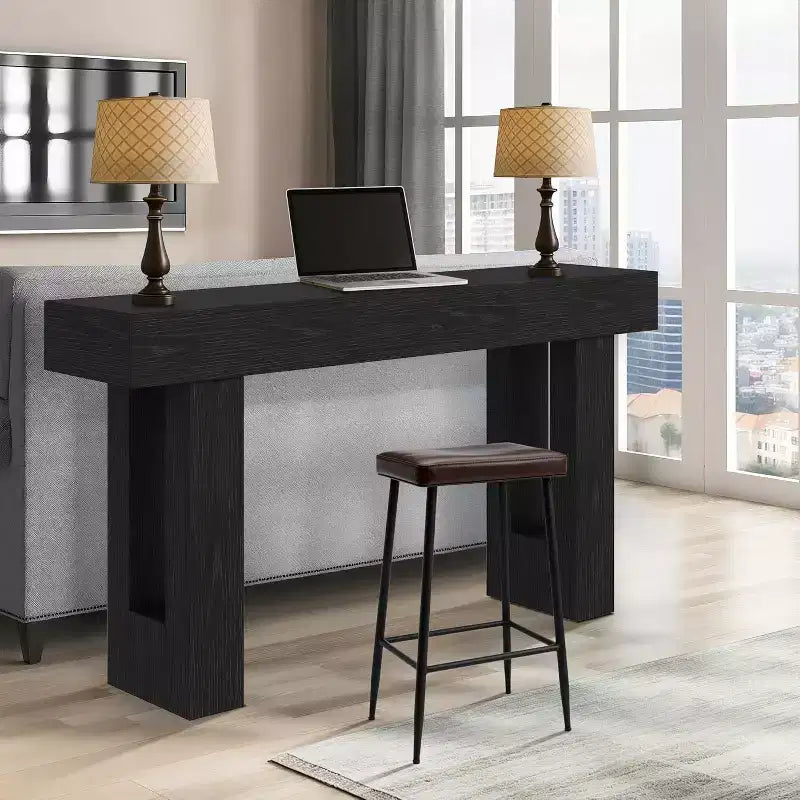 Console da Ingresso 63, Tavolino da Divano Lungo, Tavolo in Legno per Ingresso