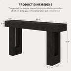 Console da Ingresso 63, Tavolino da Divano Lungo, Tavolo in Legno per Ingresso