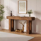 Console da Ingresso 63, Tavolino da Divano Lungo, Tavolo in Legno per Ingresso