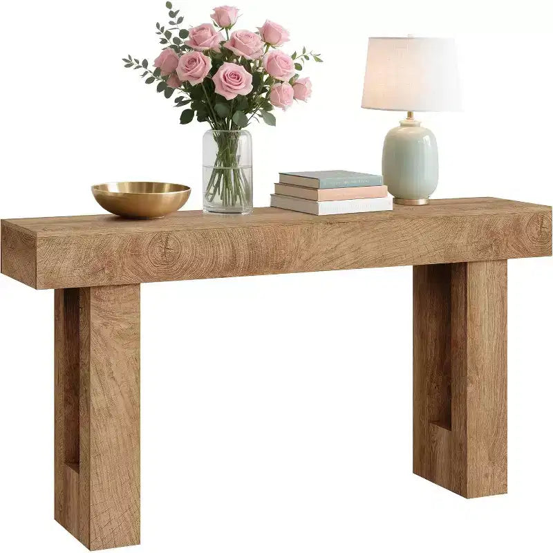 Console da Ingresso 63, Tavolino da Divano Lungo, Tavolo in Legno per Ingresso