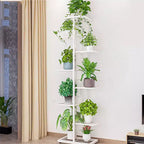Portapiante da Interno, Scaffale Portafiori Verticale a 8 Ripiani in Metallo per Piante Multiple, 141CM Grande Scaffalatura Angolare