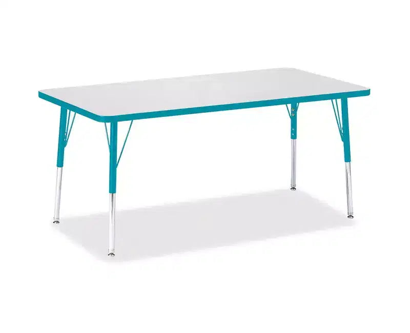 Tavolo Rettangolare Blu Bordo Colorato Altezza Adulti 30 x 60 pollici