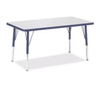 Jonti-Craft Berries Elementary Height Color Top Rectangle Table (24 x 36) in Blue