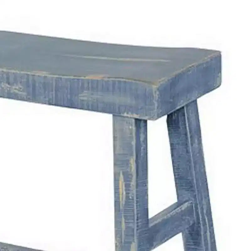 Panca alta da 33 pollici di larghezza | Gambe a cavalletto con poggiapiedi | Legno di mogano