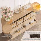 Cassettiera in rattan a 8 cassetti, comò moderno Boho con frontali intrecciati e organizer per camera da letto, corridoio, soggiorno - Naturale