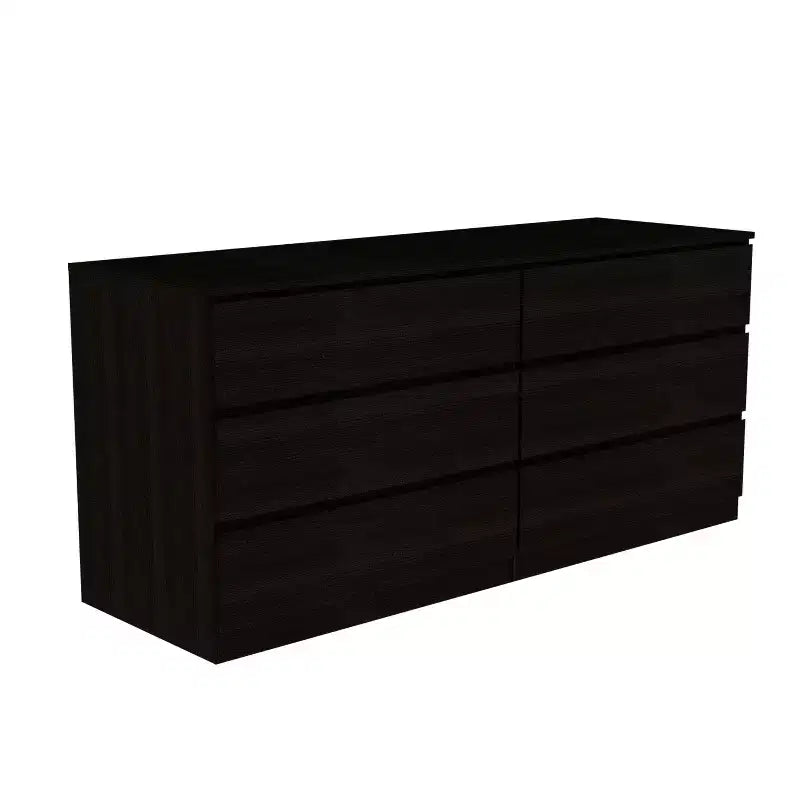 Comodino moderno ed elegante con 6 doppi cassetti, ampio armadietto contenitore per soggiorno, corridoio, ingresso