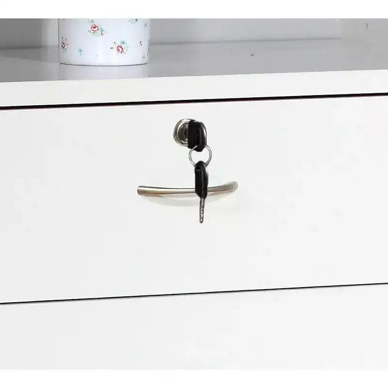 Cassettiera Verticale Moderna Minimalista a 5 Cassetti con Maniglie in Metallo e Cassetto Superiore con Serratura, Comò per Camera da Letto, Ingresso