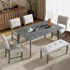 Set di 4 sedie da pranzo trapuntate Sedie imbottite Panca imbottita Panca da letto con seduta imbottita