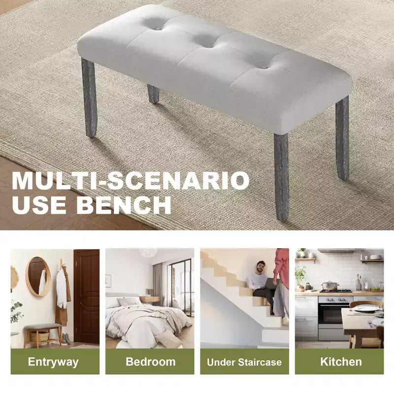 Set di 4 sedie da pranzo trapuntate Sedie imbottite Panca imbottita Panca da letto con seduta imbottita