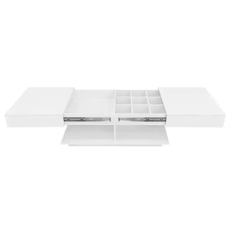 Tavolino da caffè regolabile con piano sollevabile e vano portaoggetti nascosto, espandibile da 41,3 a 76,7, fulcro multifunzionale per il soggiorno