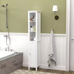 Mobiletto da Bagno con Ripiani Regolabili e Ante Reversibili
