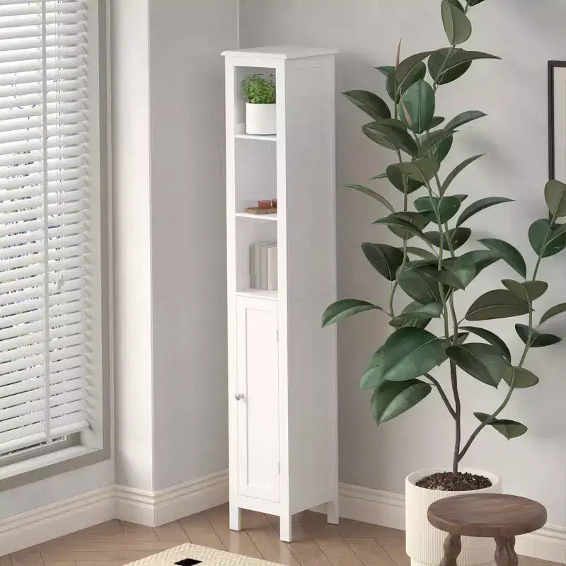 Mobiletto da Bagno con Ripiani Regolabili e Ante Reversibili