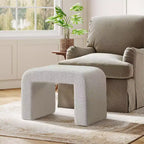 Sgabello Moderno da Toeletta, Pouf Imbottito, Poggiapiedi ad Arco per Divano da Soggiorno, Sgabello per Scarpe per Ingresso, Completamente Assemblato