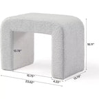 Sgabello Moderno da Toeletta, Pouf Imbottito, Poggiapiedi ad Arco per Divano da Soggiorno, Sgabello per Scarpe per Ingresso, Completamente Assemblato