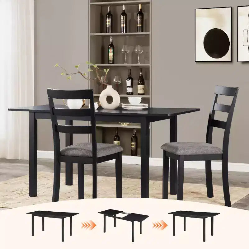 Tavolo da pranzo allungabile 59 | Posti a sedere 4-8 | Tavolo moderno con ante a ribalta per cucina e ufficio domestico per piccoli spazi