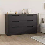 Comò moderno a 6 cassetti – Doppio, con maniglie incorporate per camera da letto e cameretta