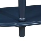 Tavolo Console Curvo Retrò da 52'' con Ripiano Aperto e 2 Cassetti per Soggiorno e Ingresso, Blu Navy e Piano Marrone