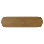 Consolle con finitura in venatura di legno naturale, piano ovale e 2 cassetti per ingresso e soggiorno, in legno di pino