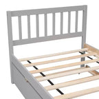 Struttura letto singola con letto estraibile, letto a piattaforma in legno con testiera, struttura letto singola per bambini, ragazzi, adulti, non necessita di molle, grigio