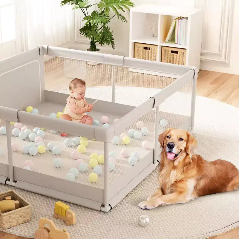 Box per neonati 59x59 pollici, recinzione sicura e durevole per bambini e neonati, uso interno ed esterno, perfetto per il gioco e l'apprendimento