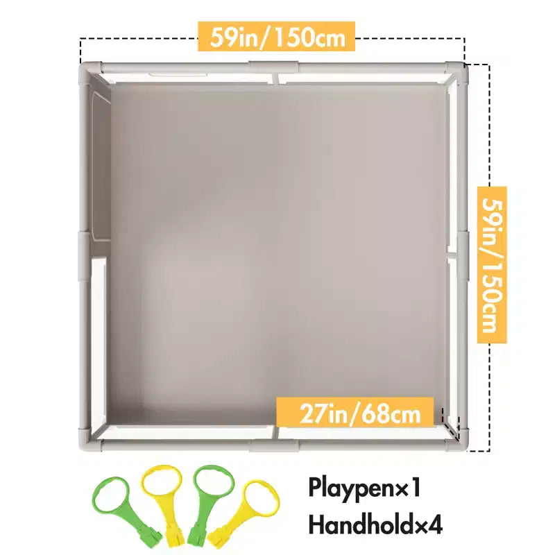 Box per neonati 59x59 pollici, recinzione sicura e durevole per bambini e neonati, uso interno ed esterno, perfetto per il gioco e l'apprendimento