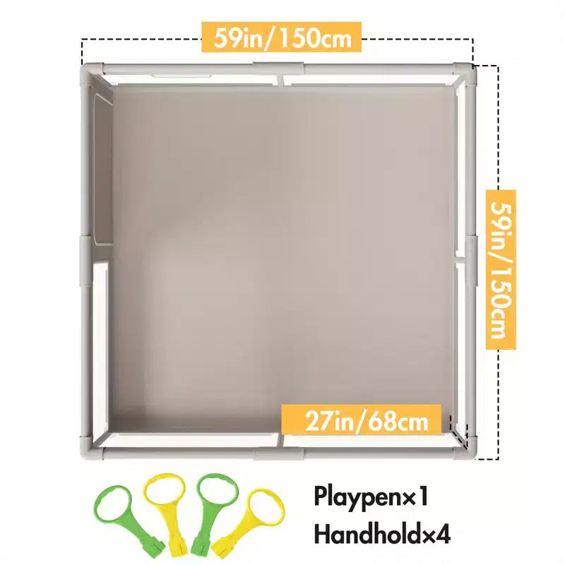 Box per neonati 59x59 pollici, recinzione sicura e durevole per bambini e neonati, uso interno ed esterno, perfetto per il gioco e l'apprendimento