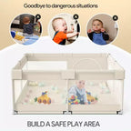 Box per neonati 59x59 pollici, recinzione sicura e durevole per bambini e neonati, uso interno ed esterno, perfetto per il gioco e l'apprendimento