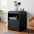 Night Stands for Bedroom Living Room with Drawer Storage Curved Bed Side Table
