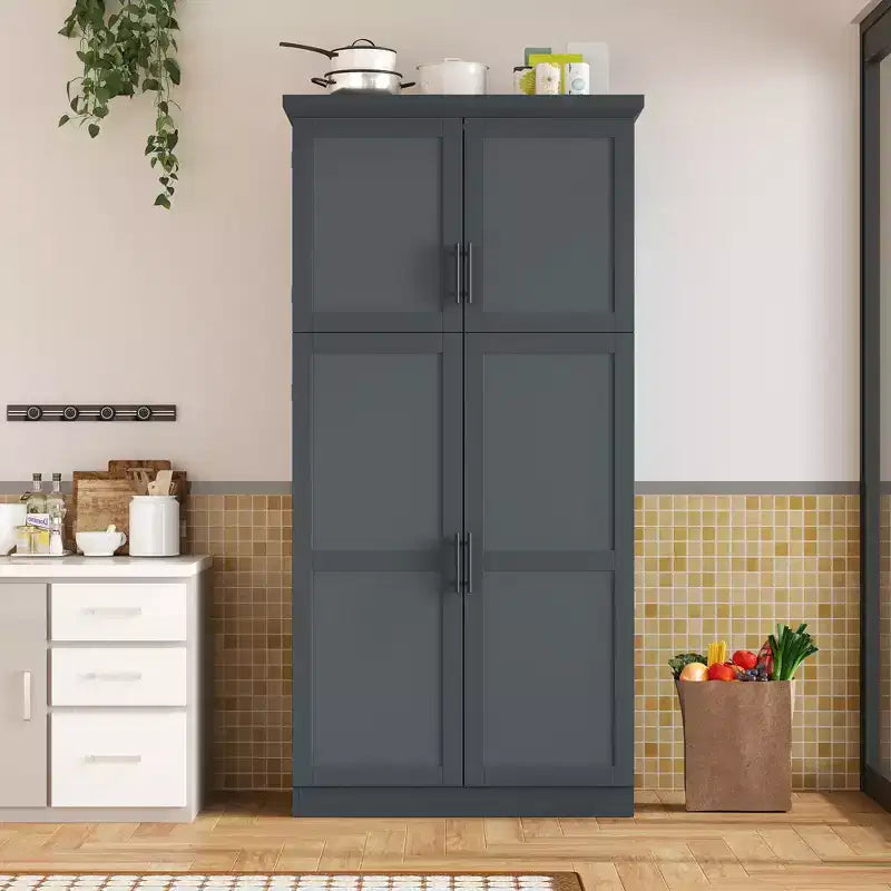 Dispensa da cucina a colonna 35,5 pollici con 4 ante e ripiani estraibili
