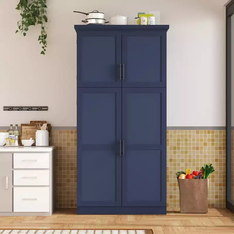 Dispensa da cucina a colonna 35,5 pollici con 4 ante e ripiani estraibili