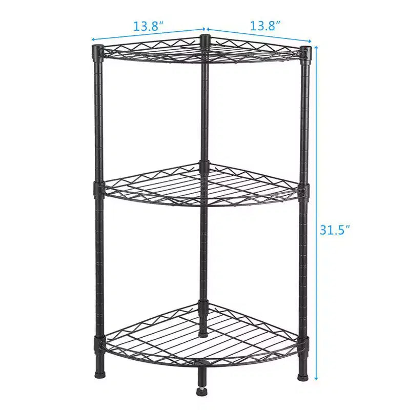 Scaffalatura angolare in filo metallico da 31,5 pollici di altezza x 13,8 pollici di larghezza x 13,8 pollici di profondità