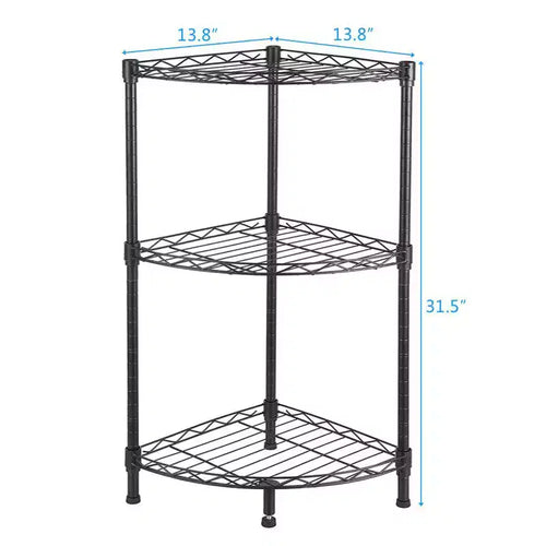 Scaffalatura angolare in filo metallico da 31,5 pollici di altezza x 13,8 pollici di larghezza x 13,8 pollici di profondità
